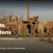 Memphis erste Hauptstadt Ägyptens – antike Tempelruinen mit Obelisk und Palmen